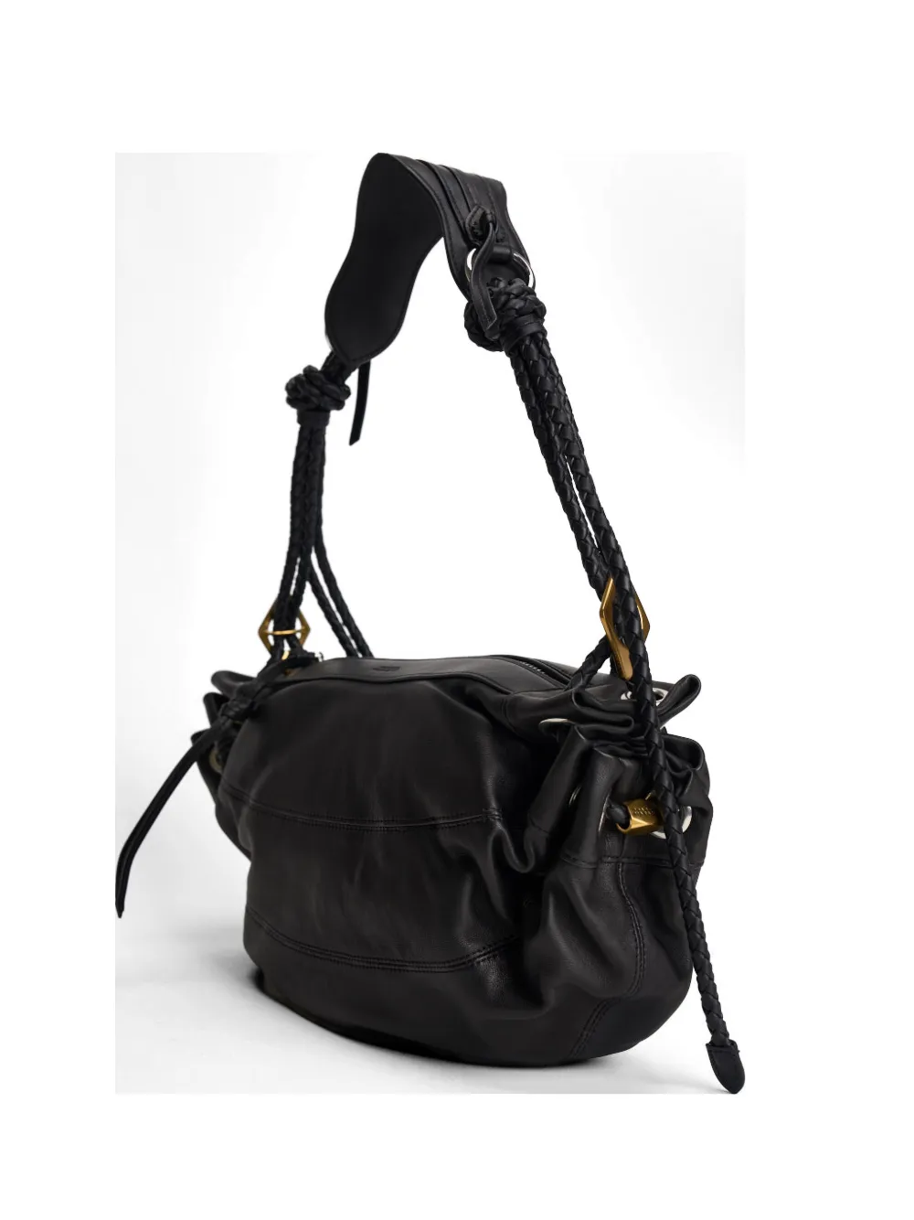 ISABEL MARANT medium Maia braided-strap knotted leather shoulder bag - Schwarz