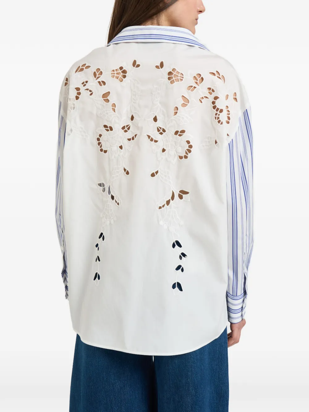  Weekend Max Mara Camisa A Rayas Con Botones - Azul 
