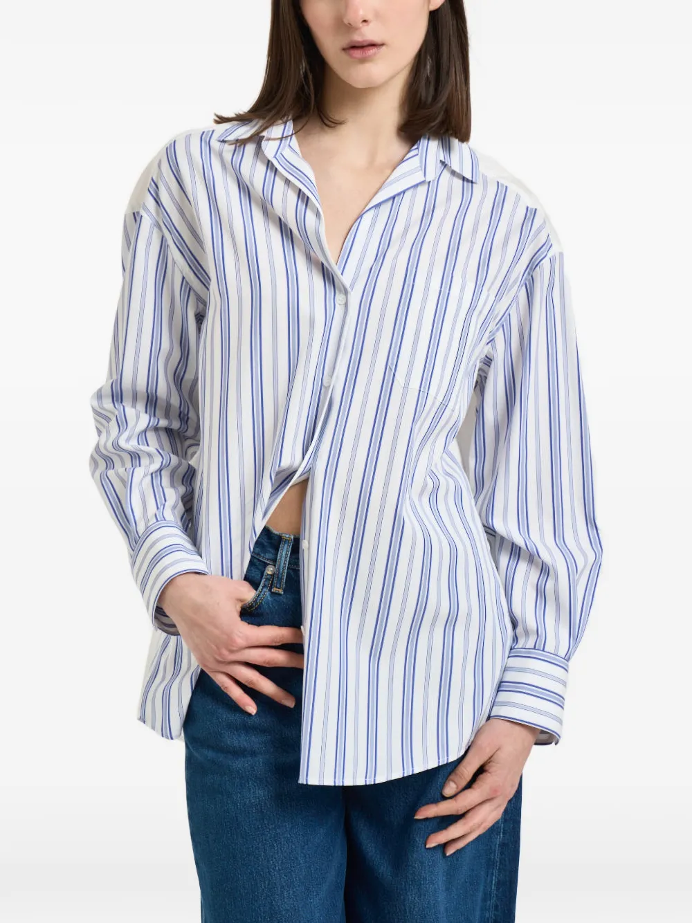 Weekend Max Mara striped button-down cotton shirt - Blu
