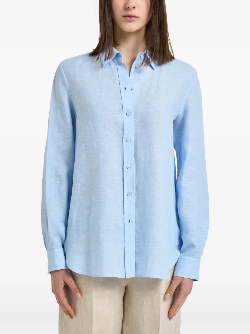 Weekend Max Mara button-down curved-hem shirt - Blu