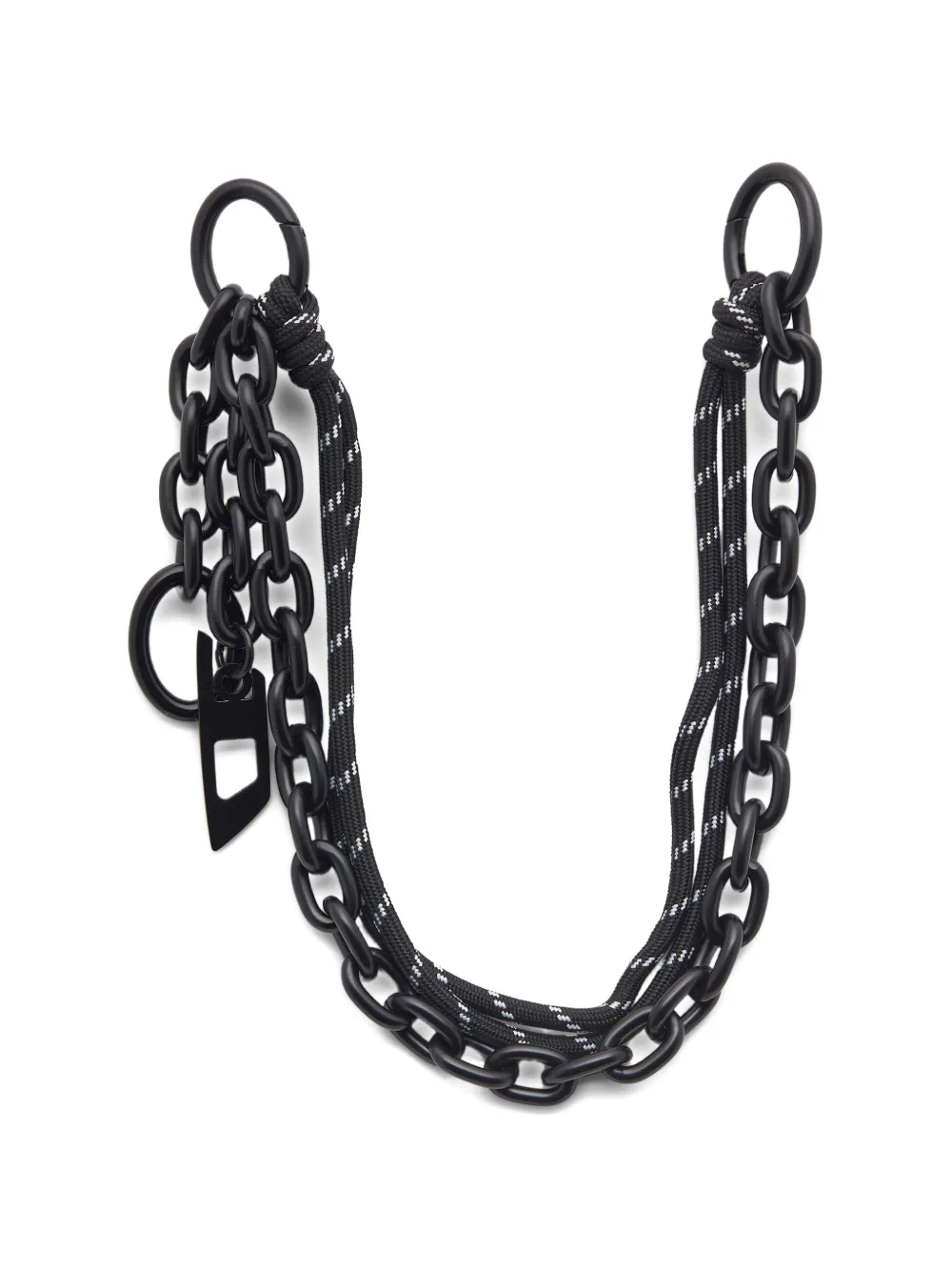 Diesel Chain-D logo-pendant charm - Nero