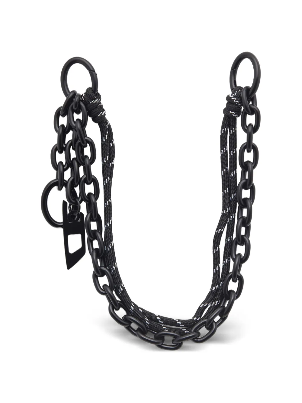Diesel Chain-D logo-pendant charm - Nero