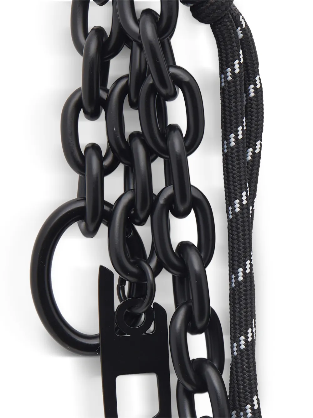 Diesel Hanger met logo-hanger en ketting Zwart