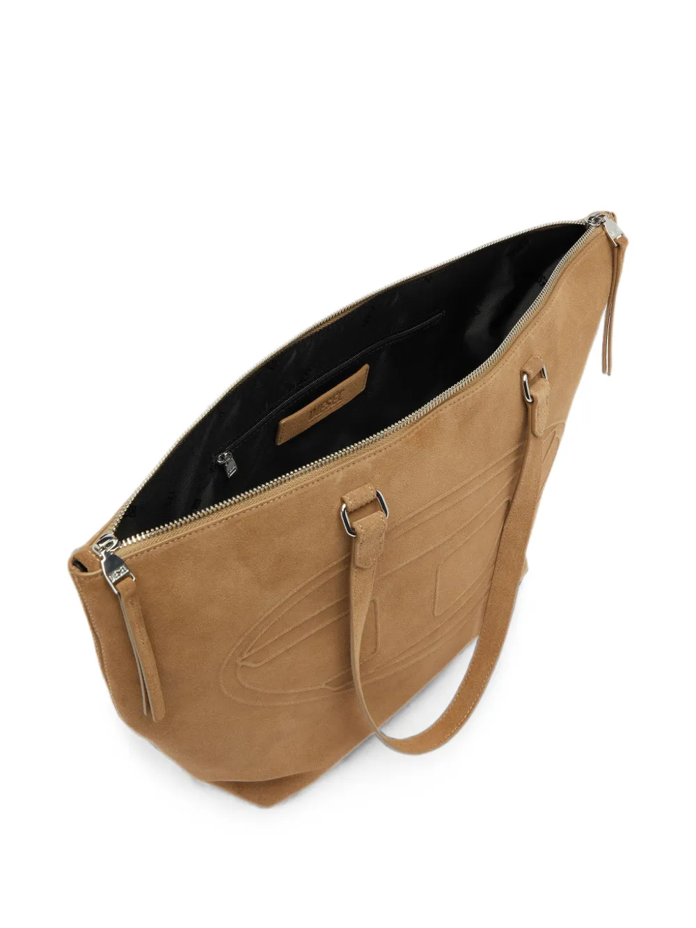 Diesel 1DR Dome suède shopper met Oval D-logo Beige