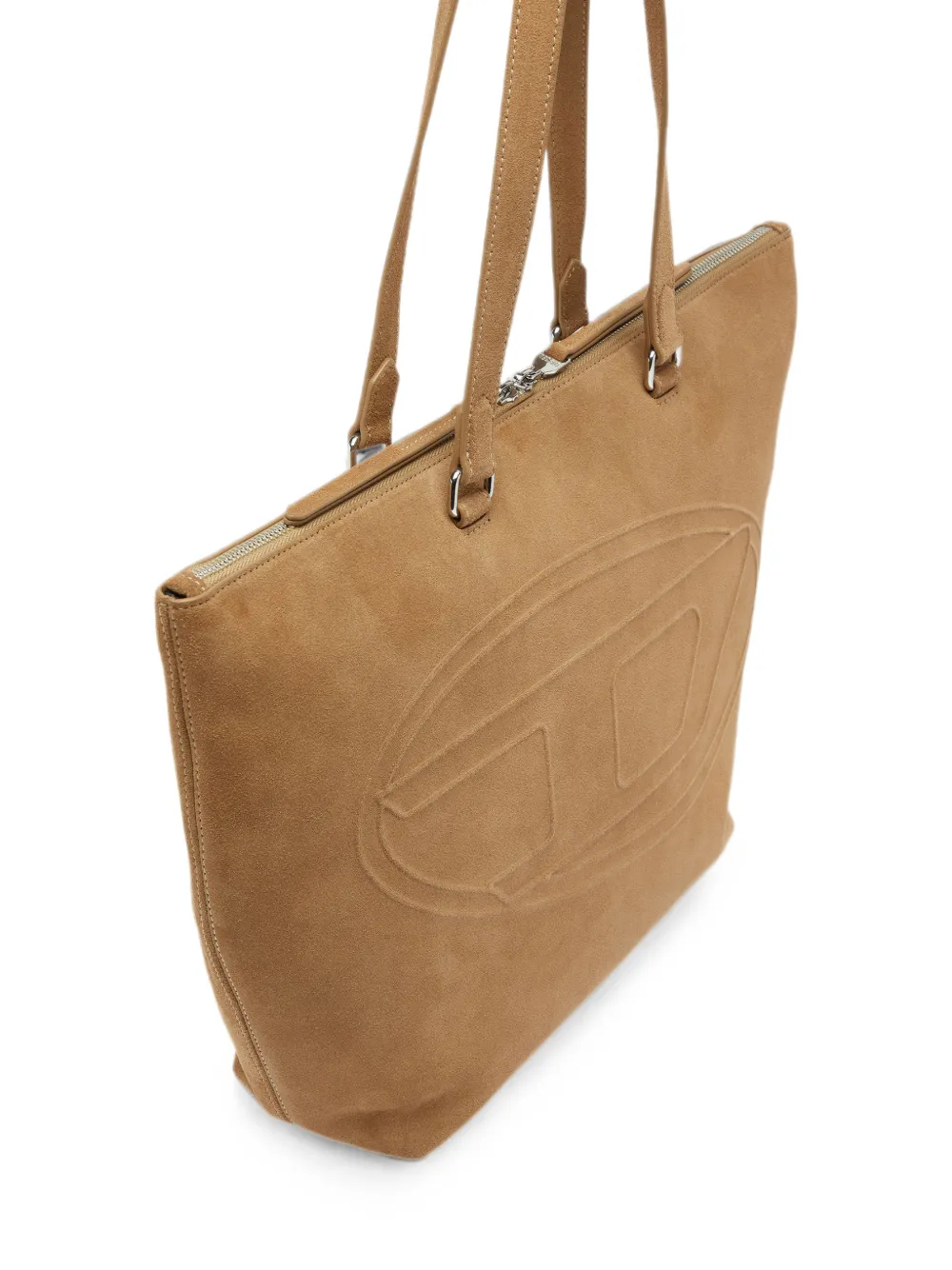 Diesel 1DR Dome suède shopper met Oval D-logo Beige