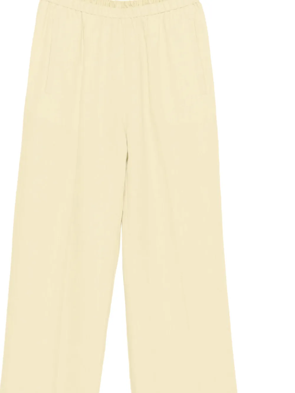Forte Linnen broek met elastische taille Beige