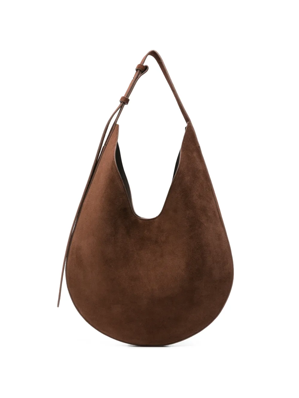 Aesther Ekme medium curved suede shoulder bag - Marrone