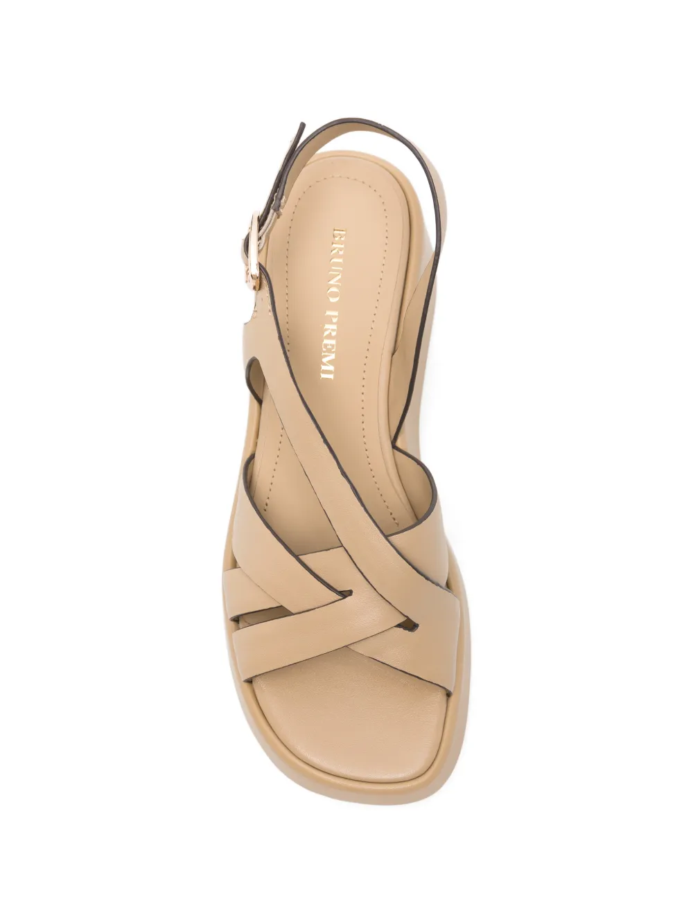 Bruno Premi cross-strap platform sandals Beige