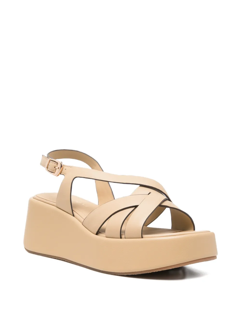 Bruno Premi cross-strap platform sandals Beige