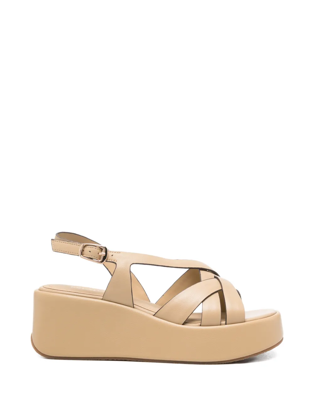 Bruno Premi cross-strap platform sandals Beige