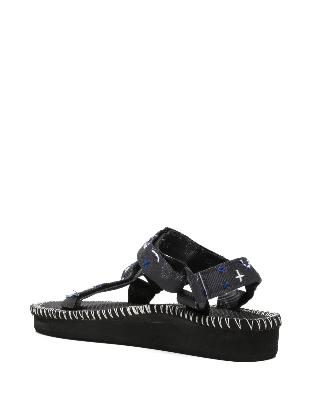 Arizona Love Trekky embroidered blanket-stitched sandals Blauw