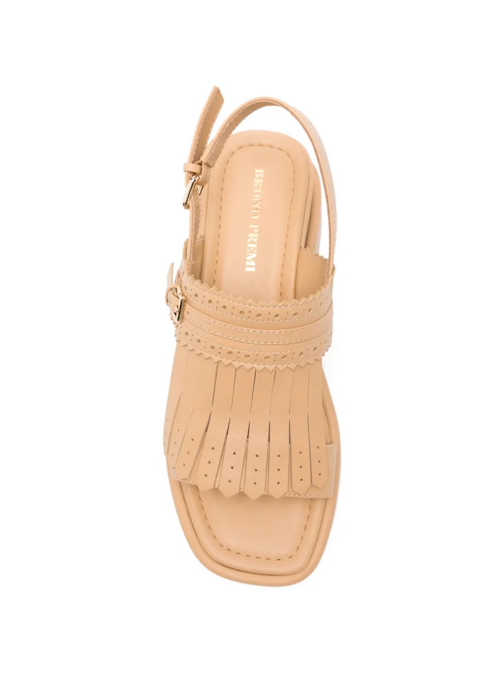 Bruno Premi fringe-detail perforated sandals Beige