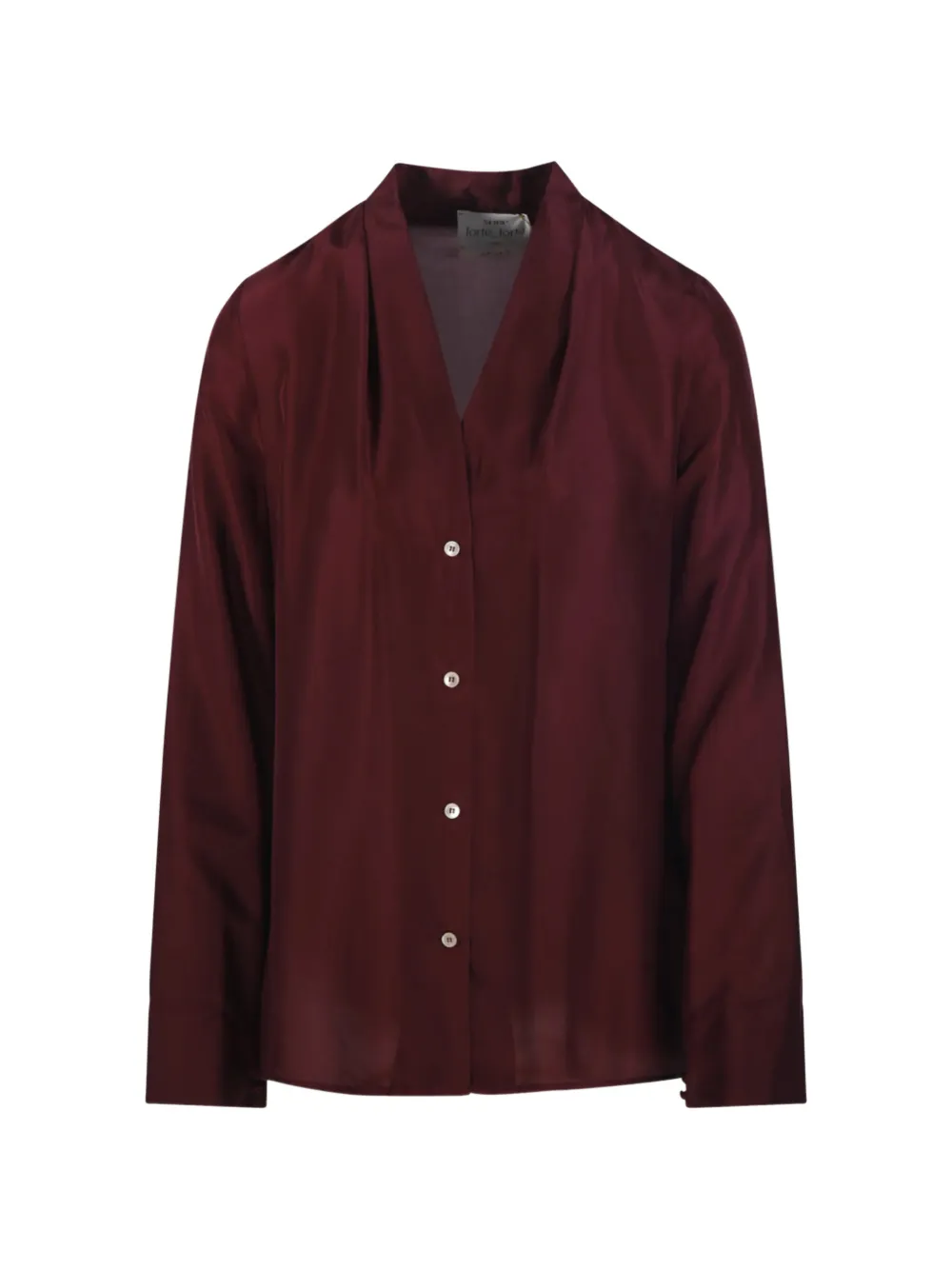 Forte Forte v-neck silk shirt - Rosso