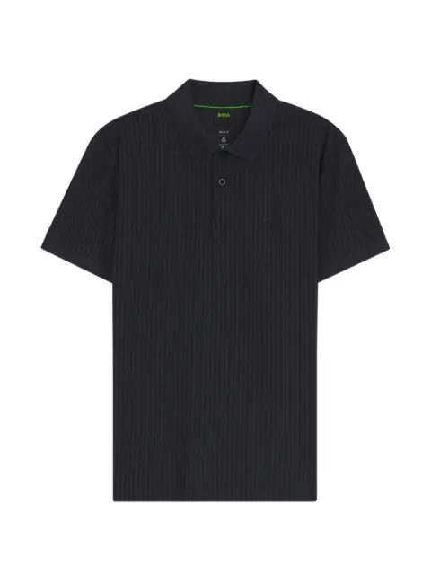 BOSS textured-knit polo shirt
