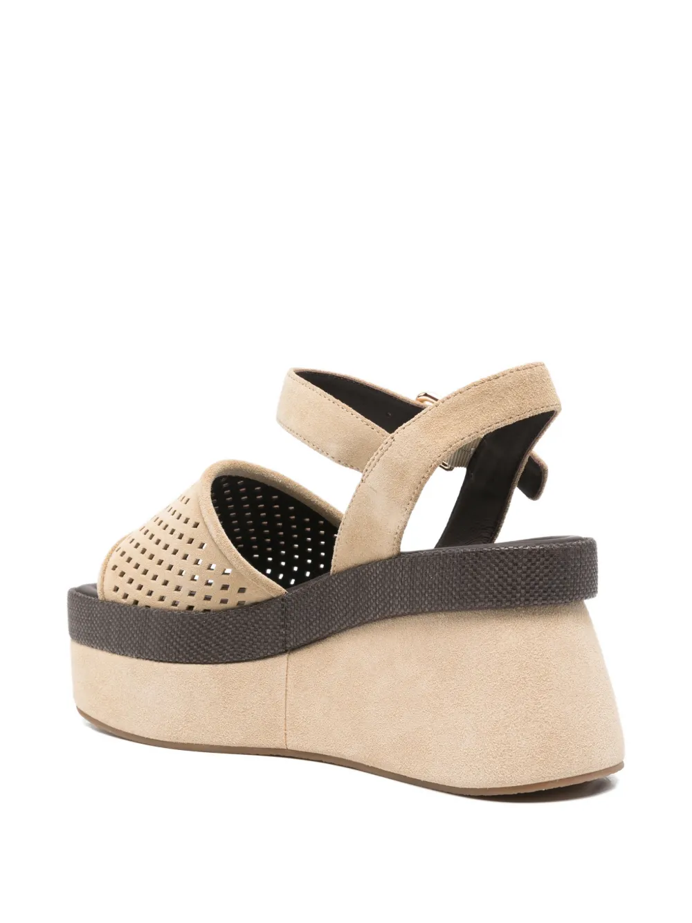 Bruno Premi perforated suede sandals Beige