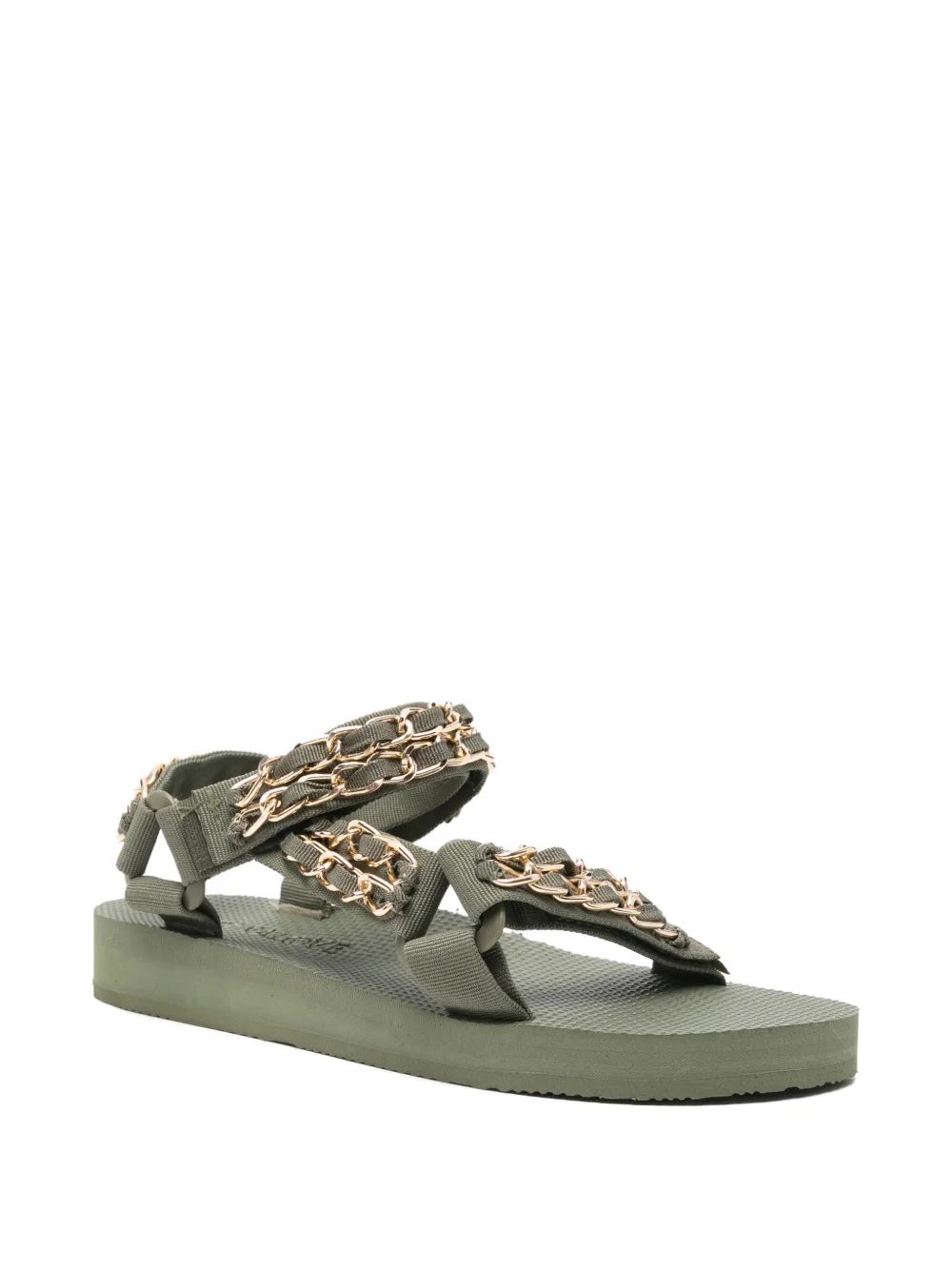 Arizona Love Trekky chain-embellished touch-strap sandals Groen