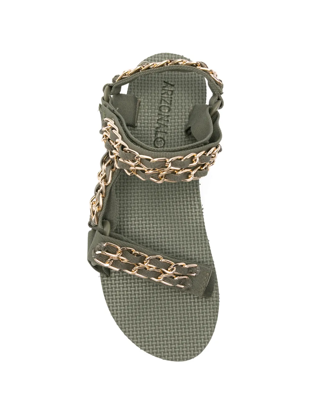 Arizona Love Trekky chain-embellished touch-strap sandals Groen