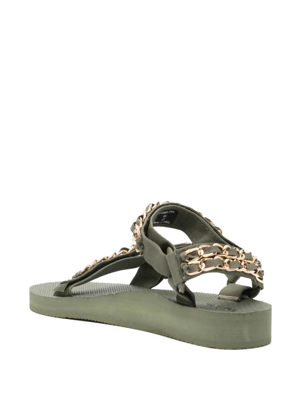 Arizona Love Trekky chain-embellished touch-strap sandals Groen