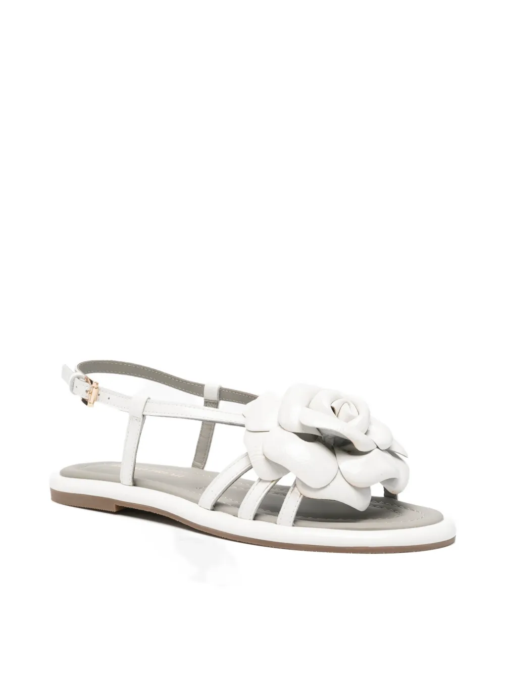 Bruno Premi floral-detail leather sandals Wit