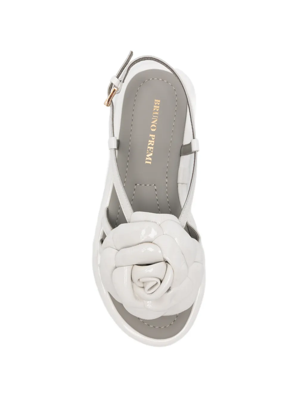 Bruno Premi floral-detail leather sandals Wit