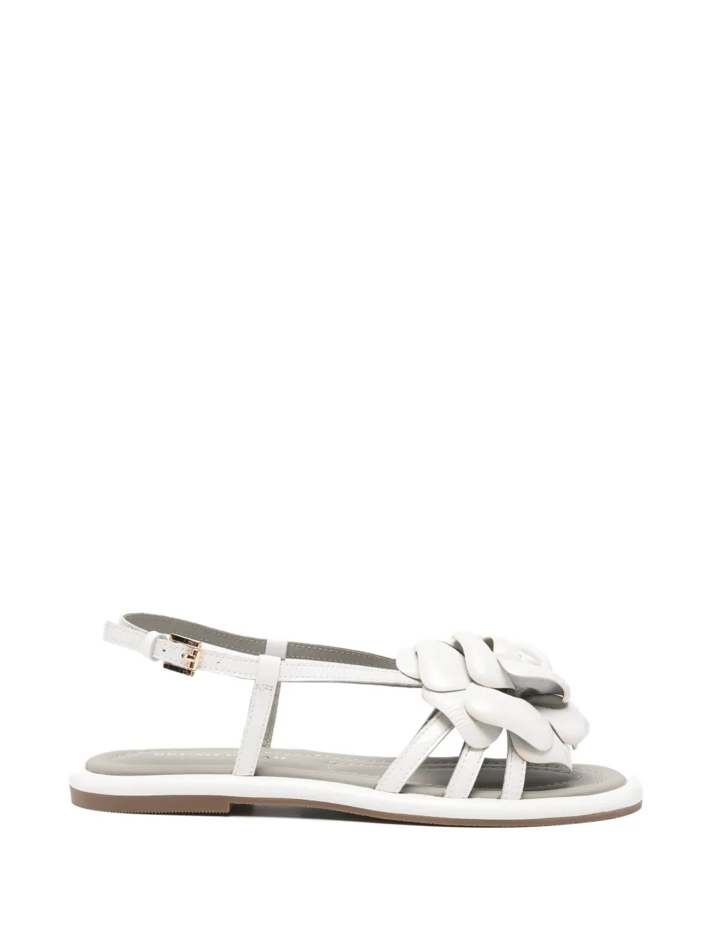 Bruno Premi floral-detail leather sandals Wit