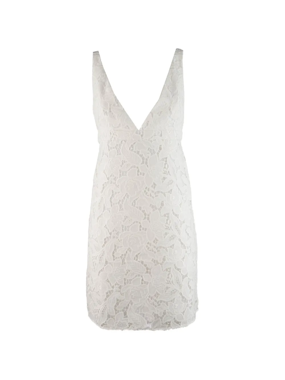 Michael Kors floral-lace V-neck dress - Bianco