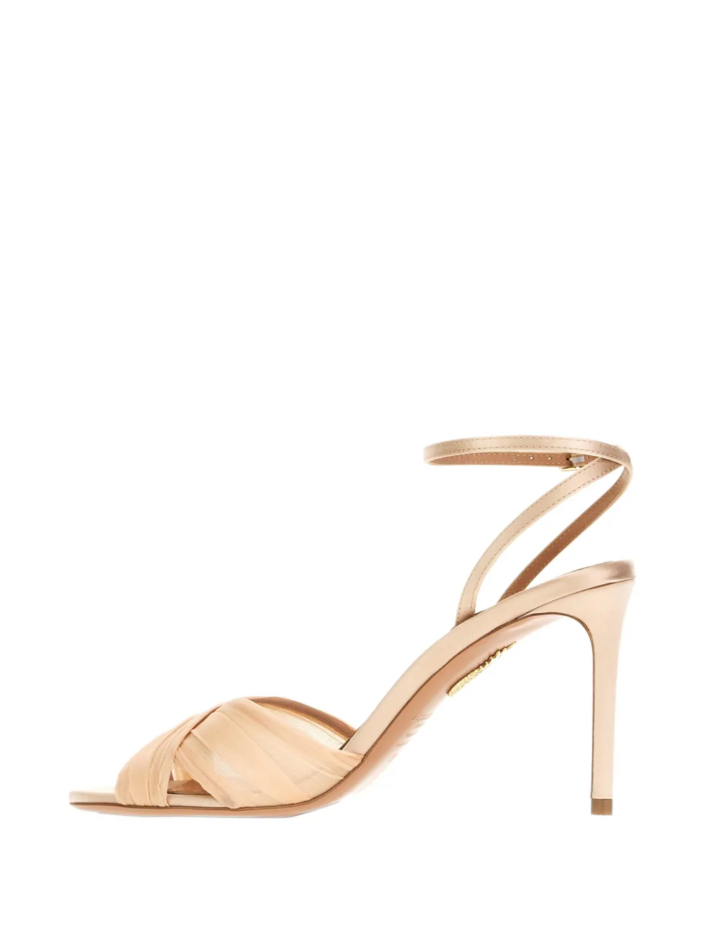 Aquazzura ruched-strap sandals Beige