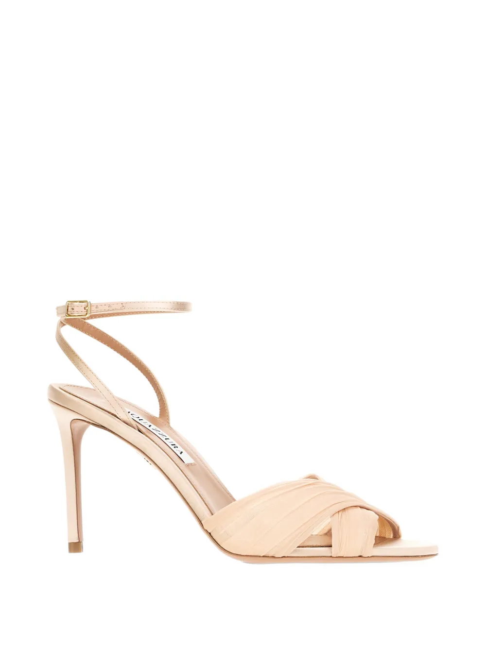 Aquazzura ruched-strap sandals Beige