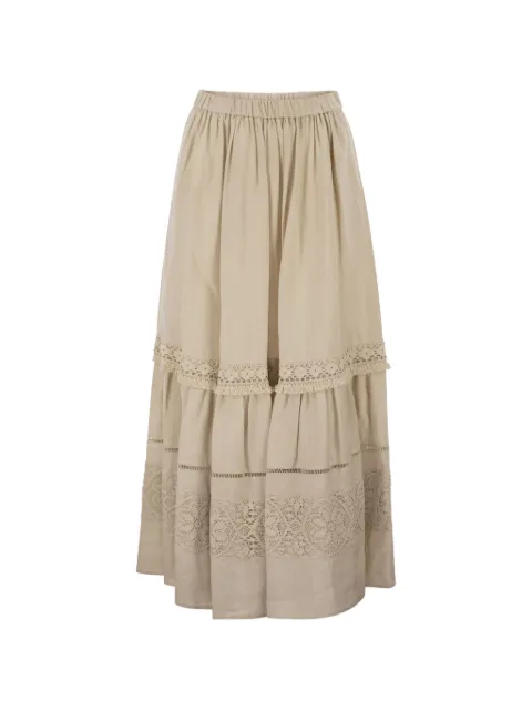 Weekend Max Mara lace-insert tiered skirt