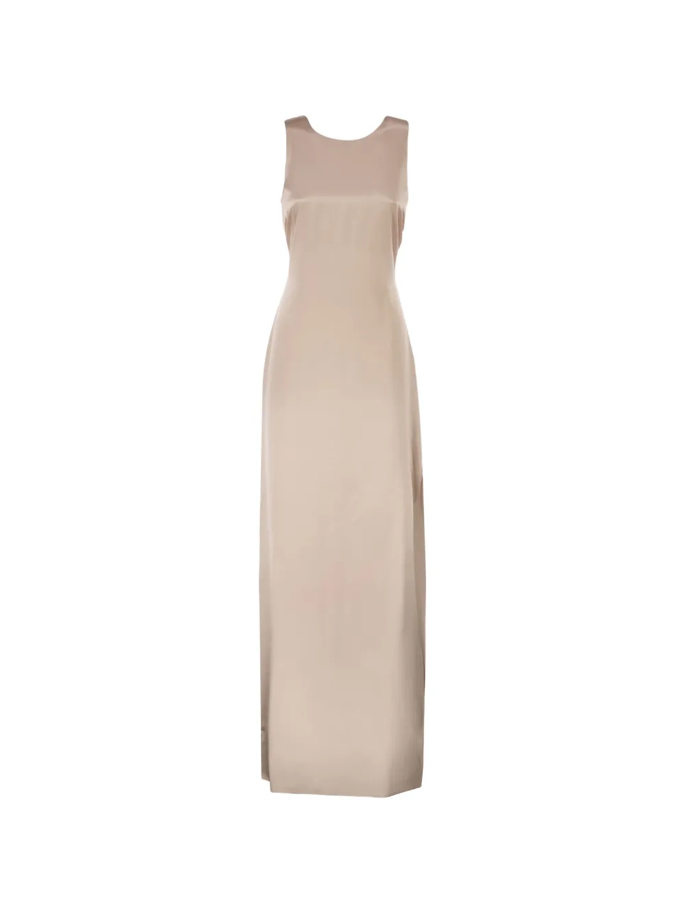 Max Mara draped-back silk dress - Toni neutri