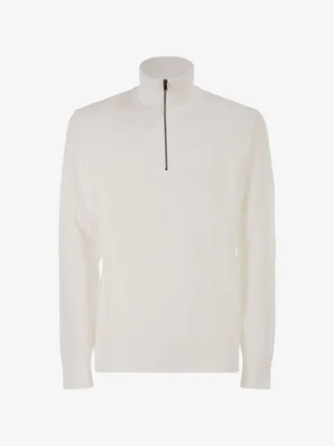 BOSS textured-knit half-zip sweater