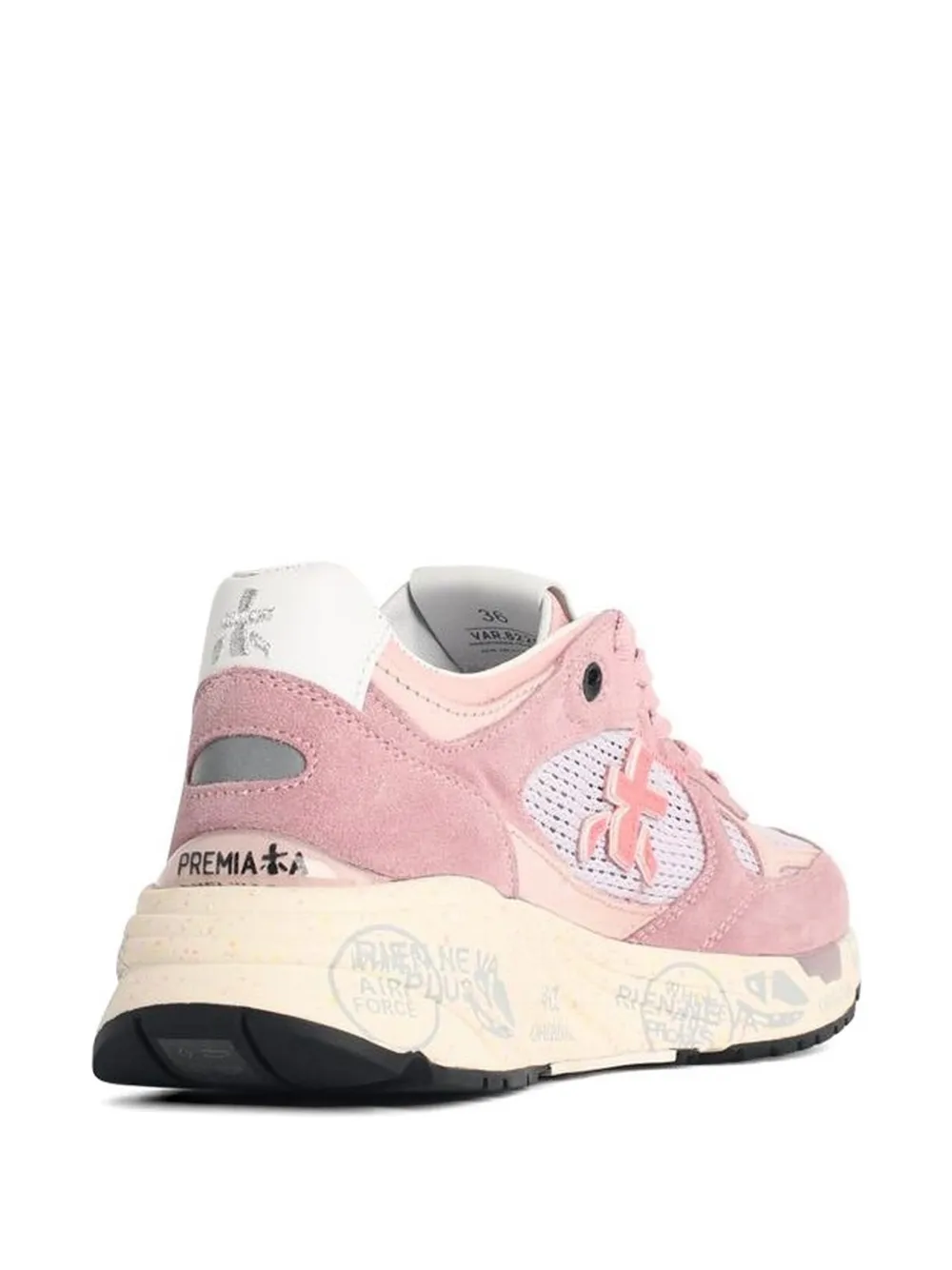 Premiata Mased mesh-panel sneakers Roze