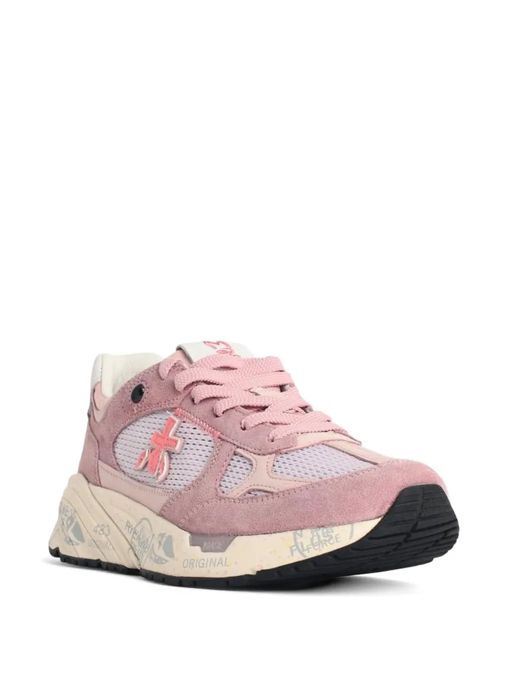 Premiata Mased mesh-panel sneakers Roze