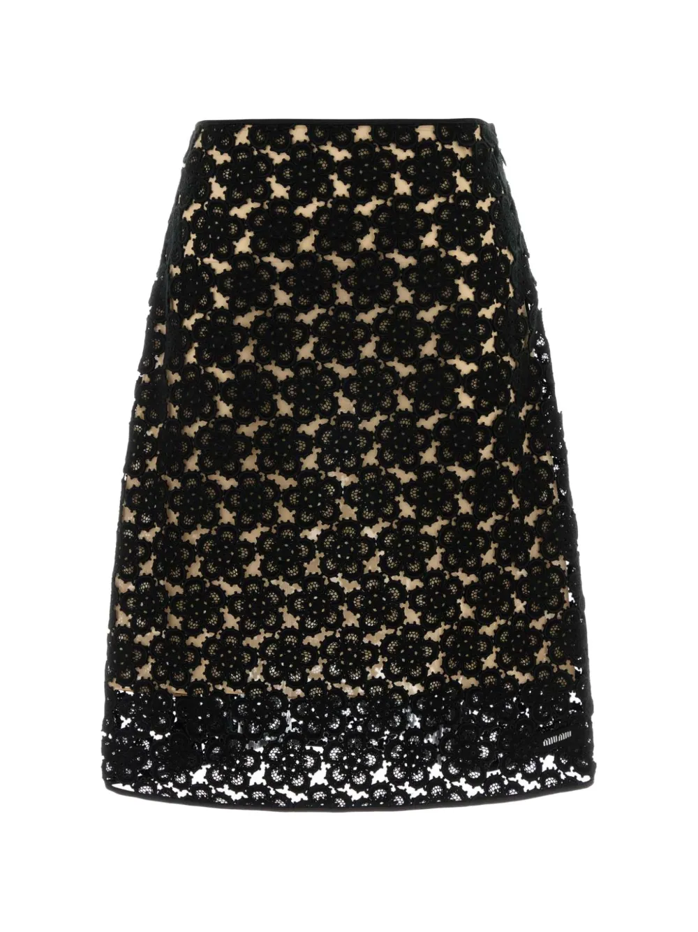 Miu Miu Gonna midi a fiori - Nero