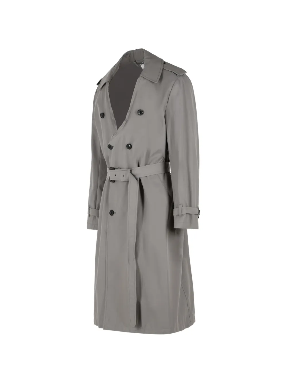 Maison Margiela Four Stitch katoenen trenchcoat met dubbele rij knopen Grijs