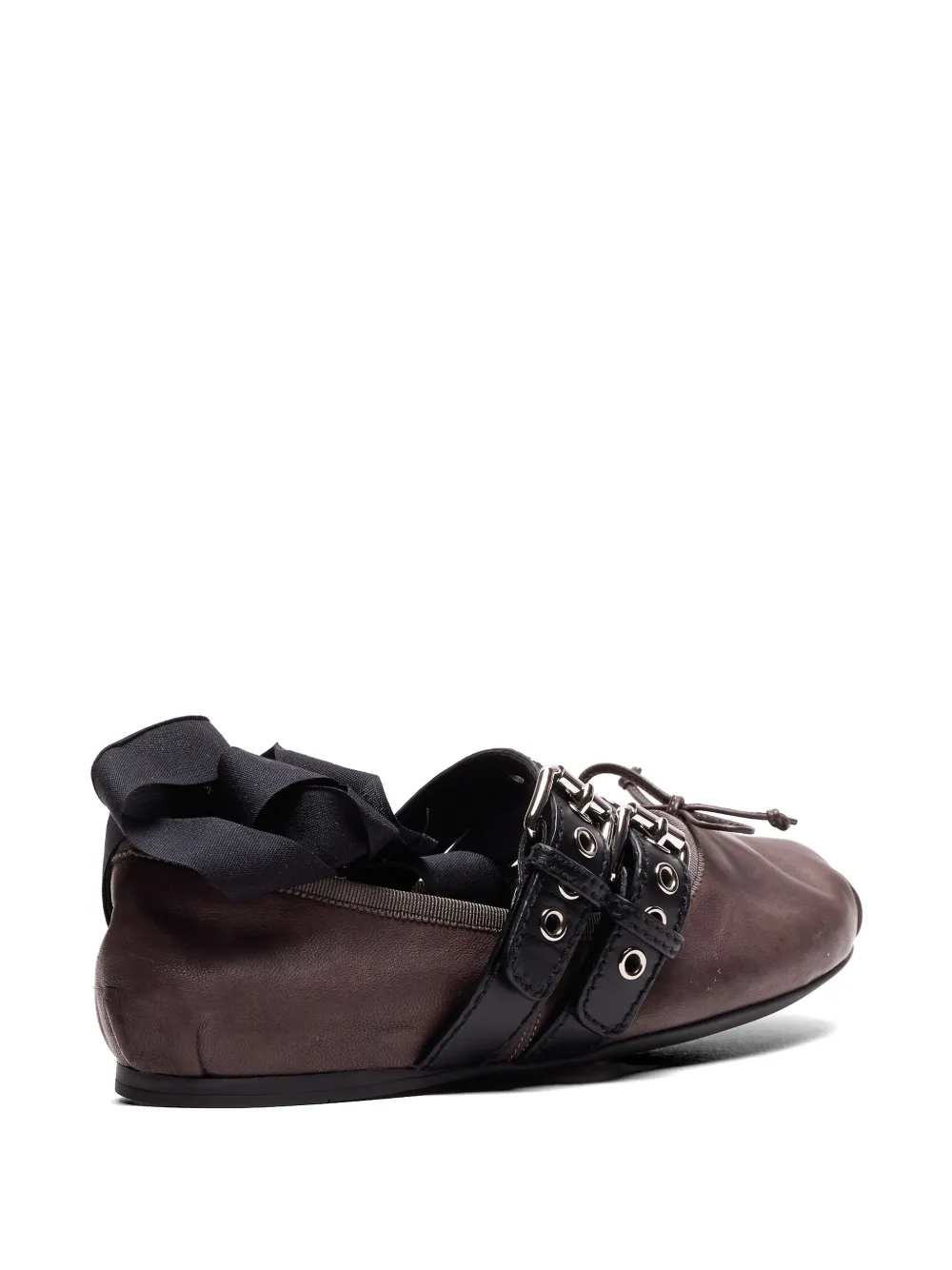Miu buckle-strap lace-up ballet flats Bruin
