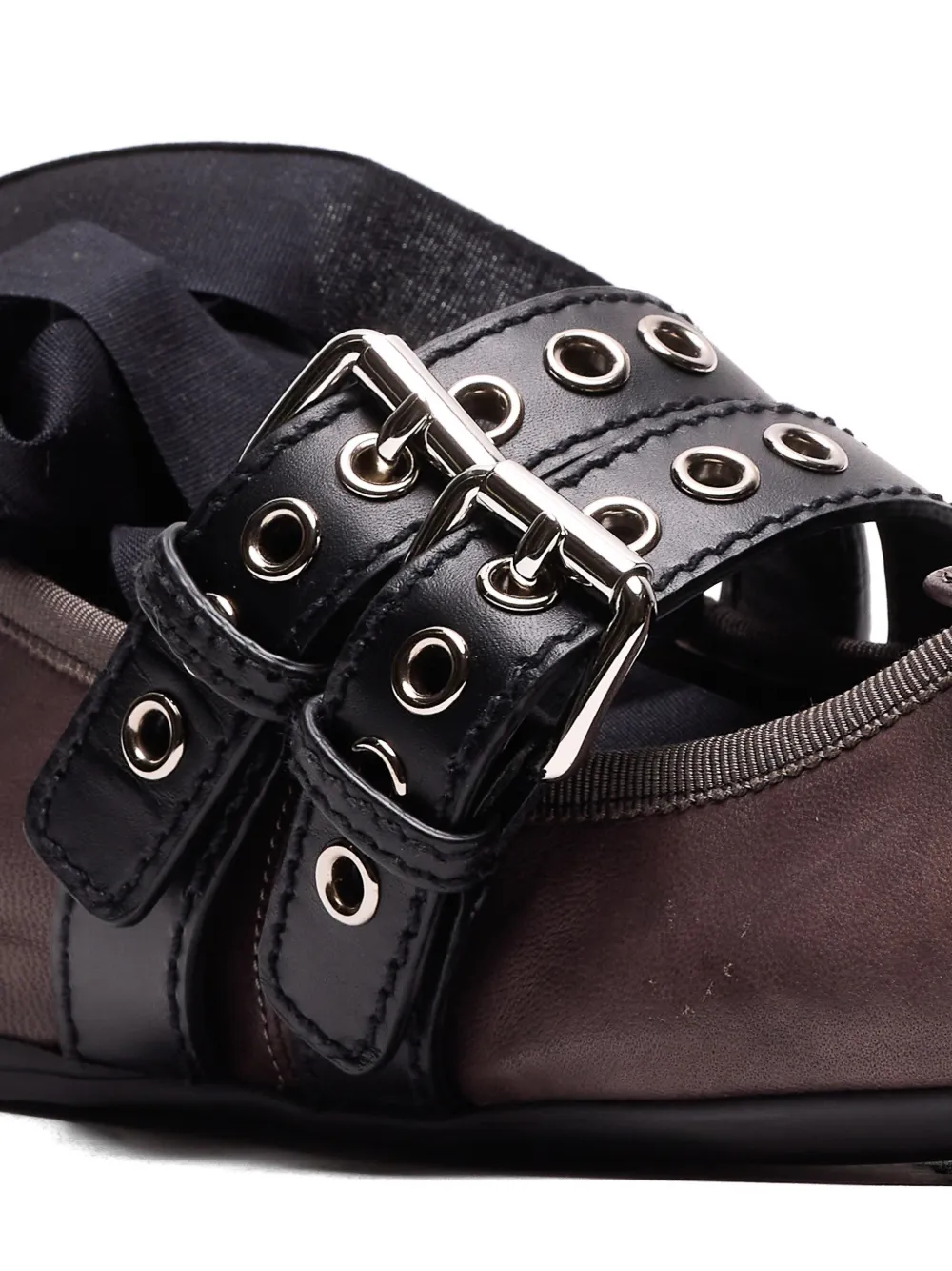 Miu buckle-strap lace-up ballet flats Bruin