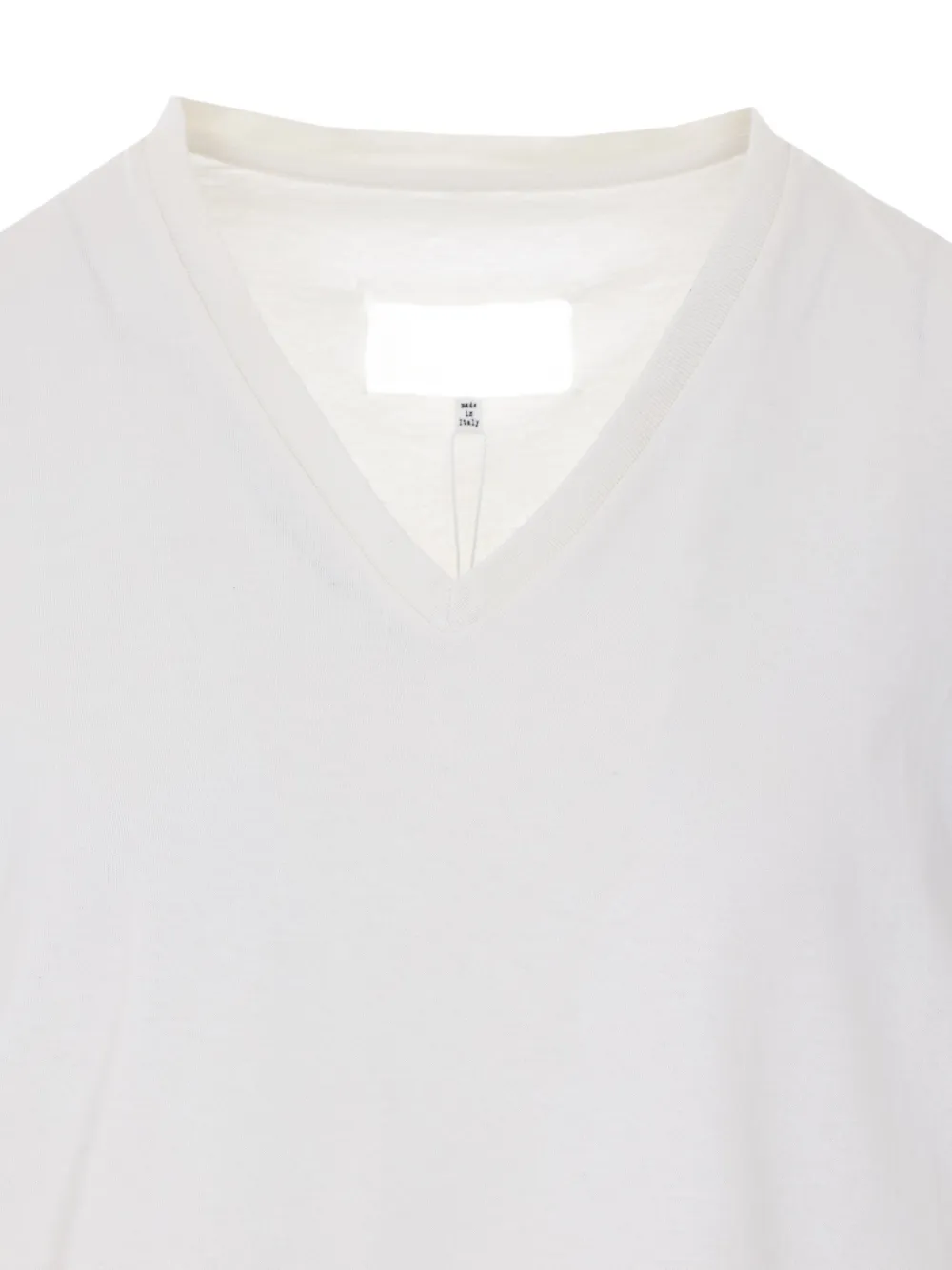 Maison Margiela T-shirt met bloemenprint en V-hals Wit
