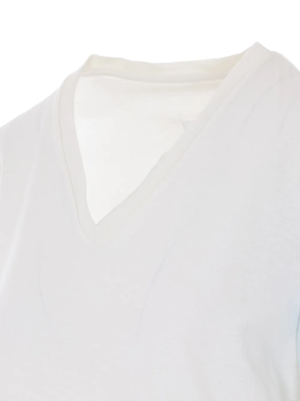 Maison Margiela T-shirt met bloemenprint en V-hals Wit