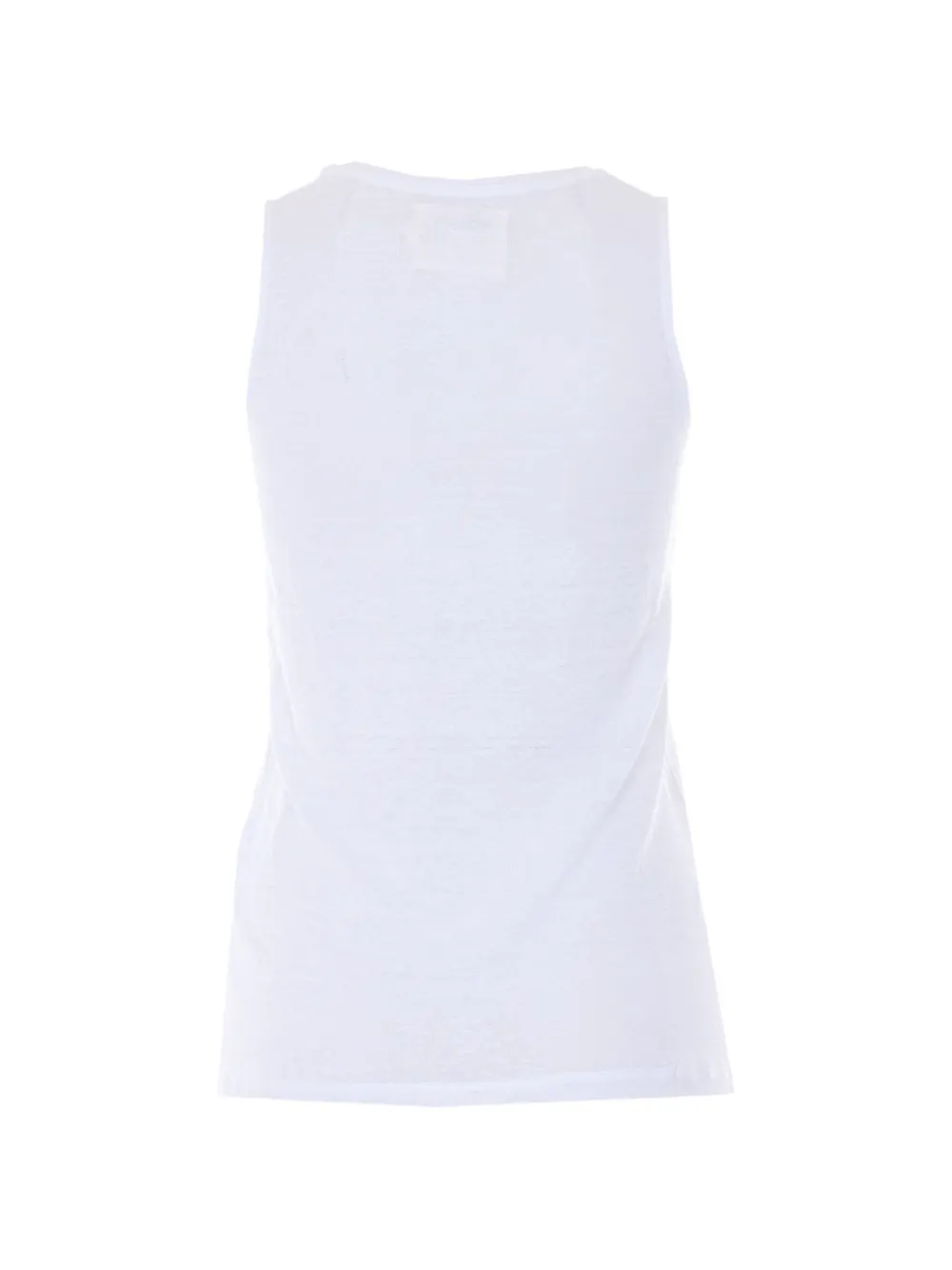 Not Shy Mouwloze top met ronde hals Wit