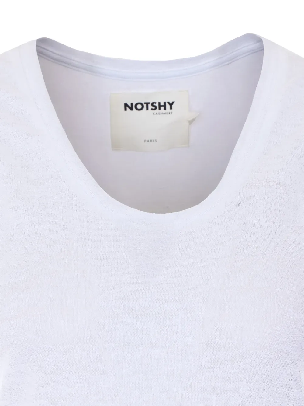 Not Shy Mouwloze top met ronde hals Wit