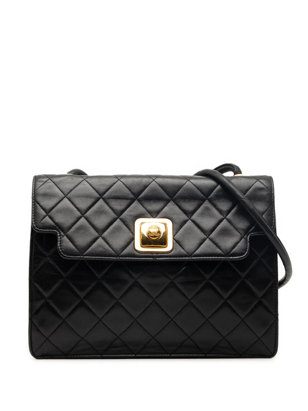 CHANEL Pre-Owned 1989-1991 CC Quilted Lambskin Square Flap crossbody bag - Nero