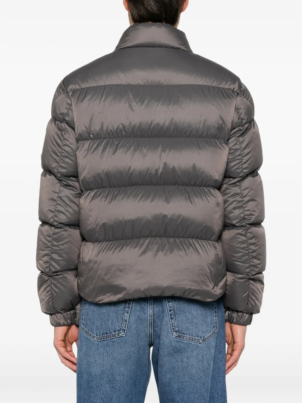 Moncler Pesio gewatteerd donsjack met hoge kraag Grijs
