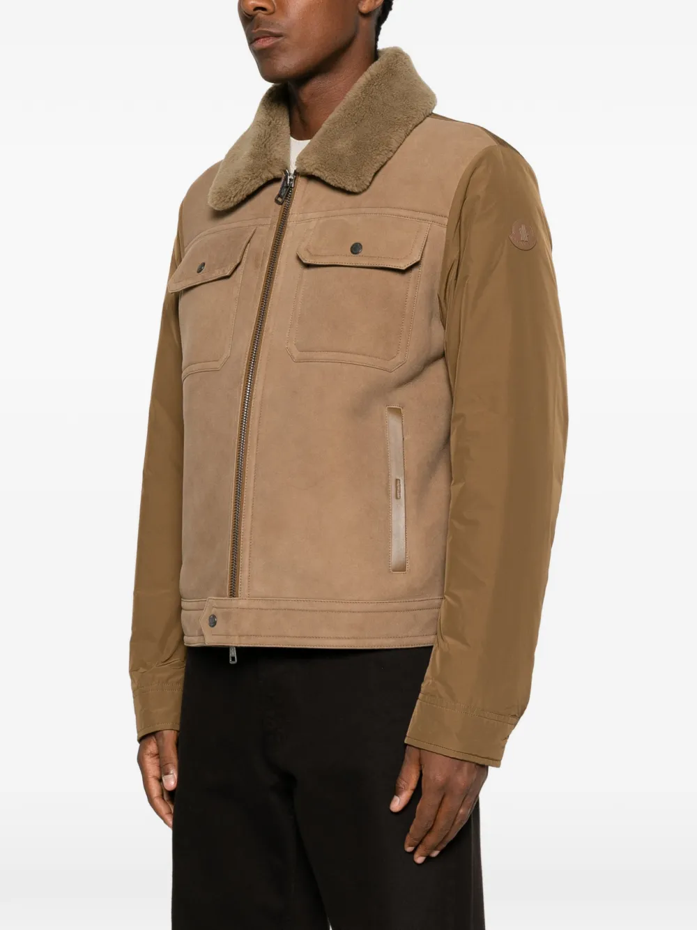 Moncler Zerique jack met lammy kraag Beige