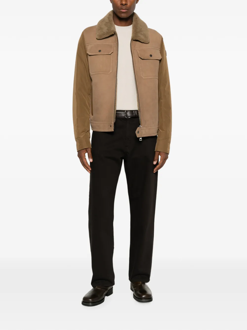 Moncler Zerique jack met lammy kraag Beige