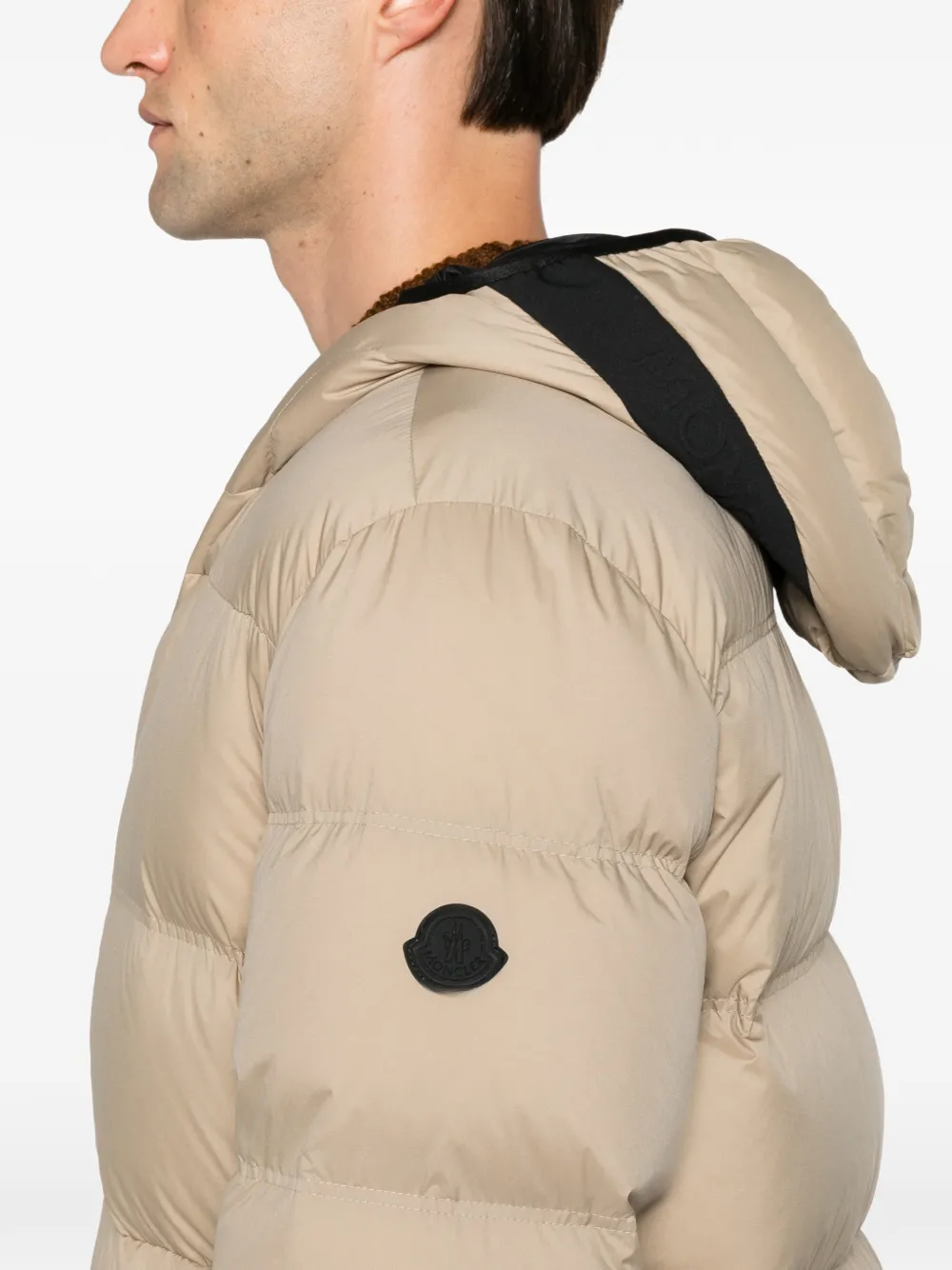 Moncler Gewatteerd jack met logopatch Beige