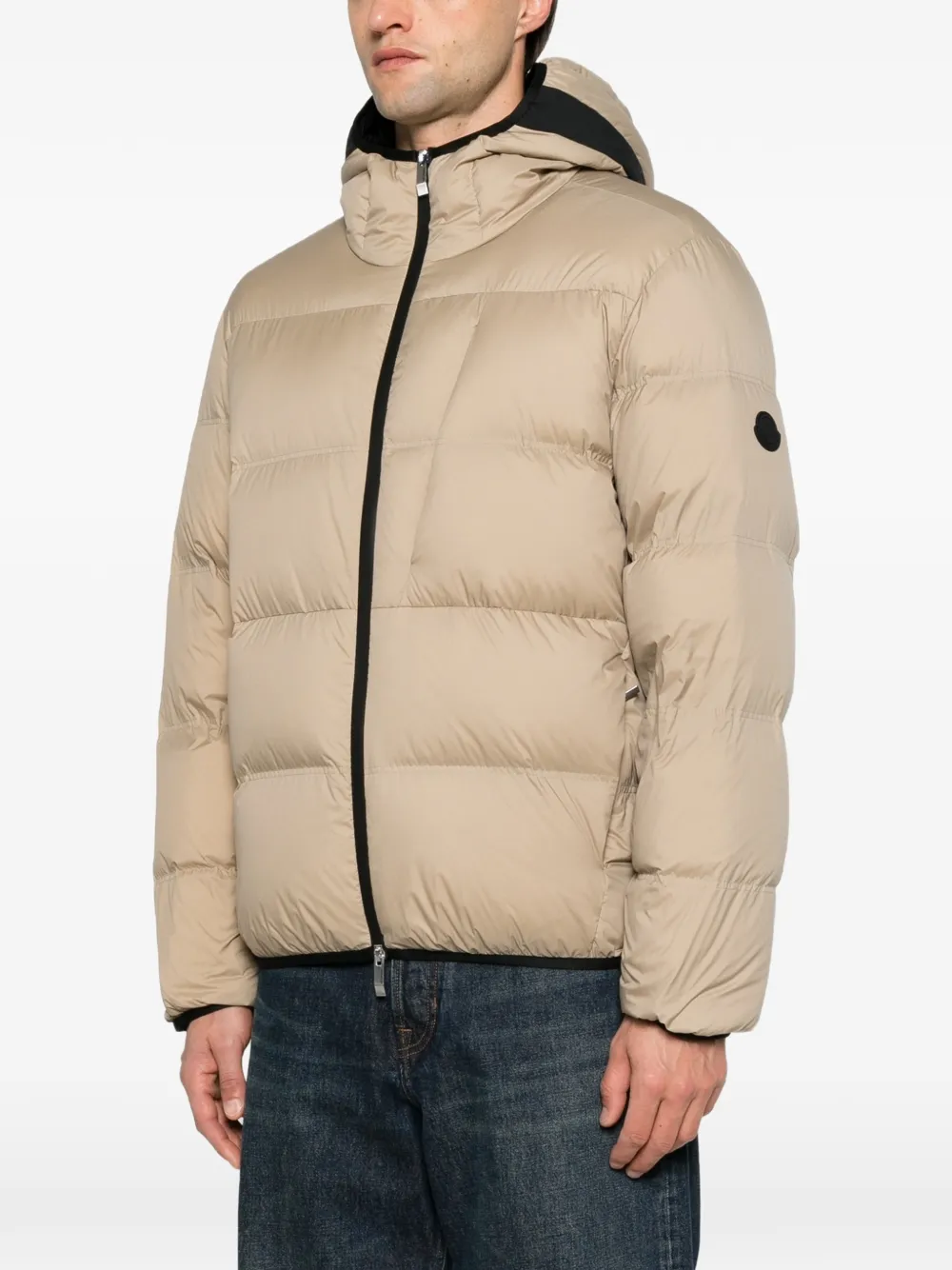 Moncler Gewatteerd jack met logopatch Beige
