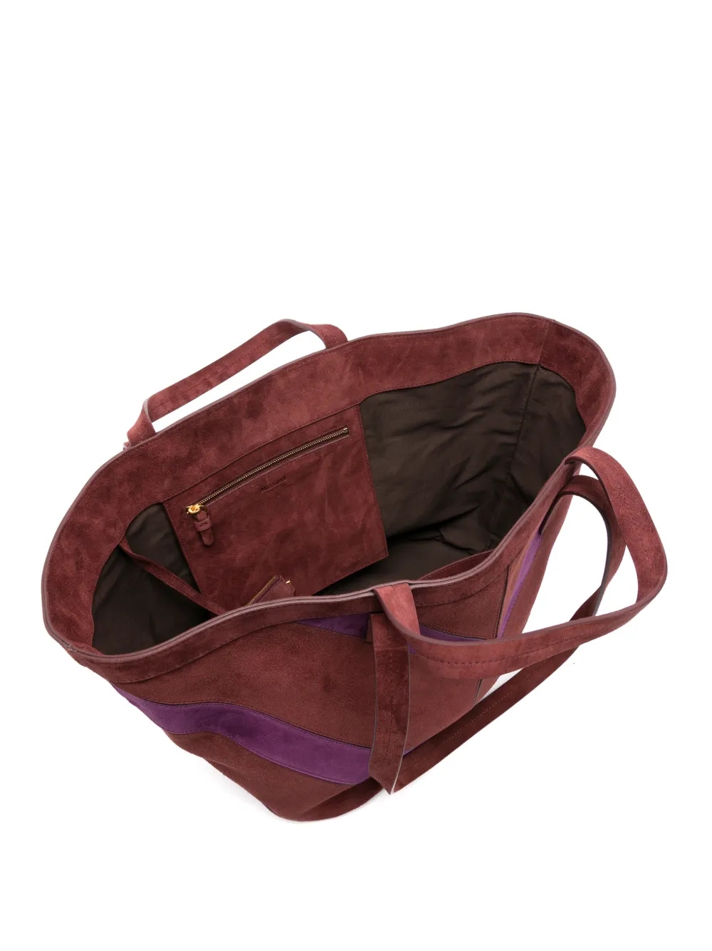 Missoni medium Trapezoid suede calfskin tote bag Rood