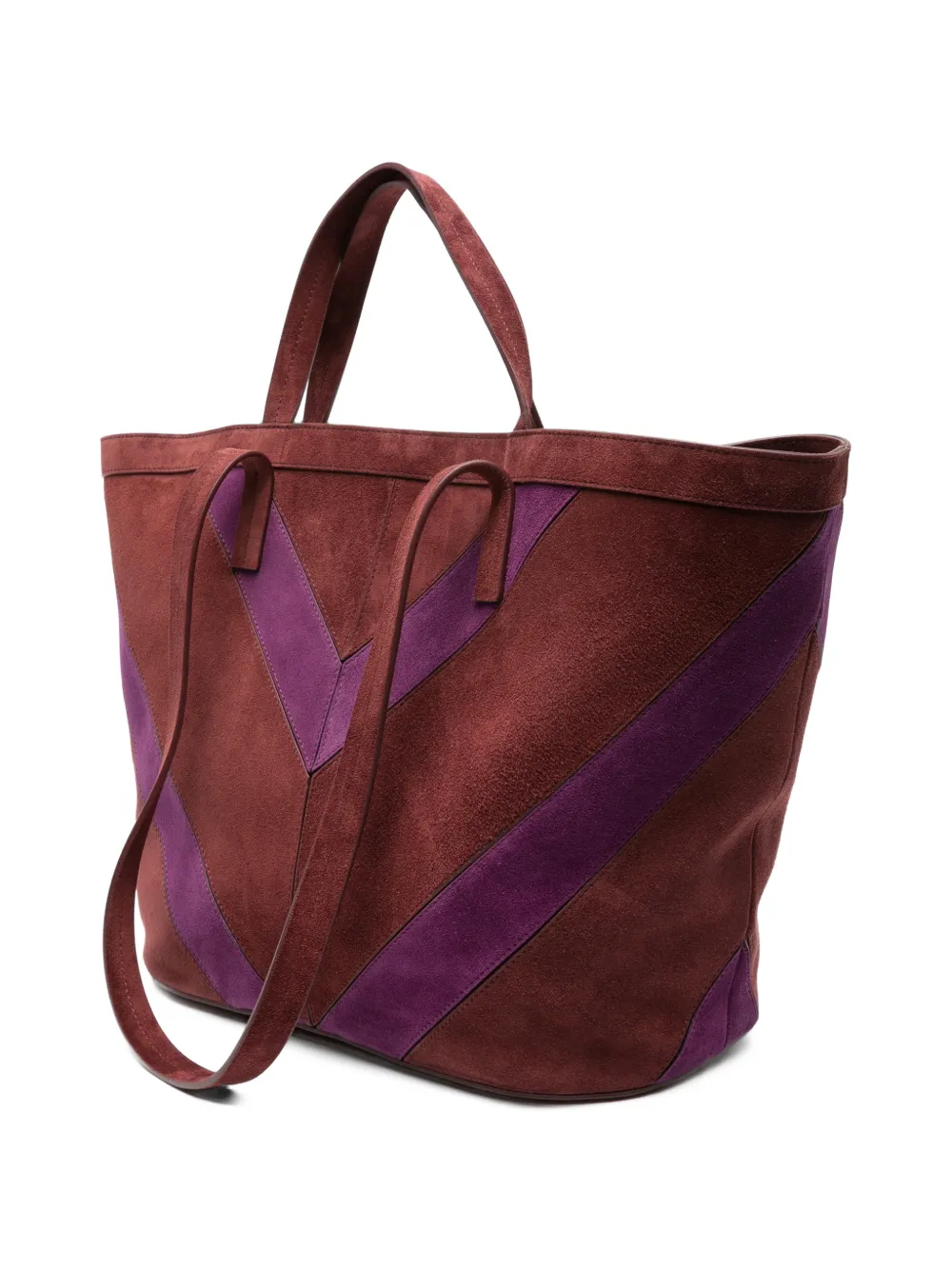 Missoni medium Trapezoid suede calfskin tote bag Rood