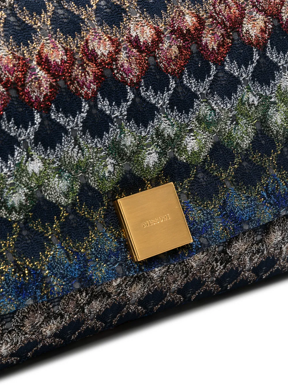 Missoni Mini-schoudertas met knopen en kant Blauw